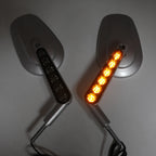 Left Right Mirror w/ LED Stem for Harley Davidson Road King/Road Glide Ultra