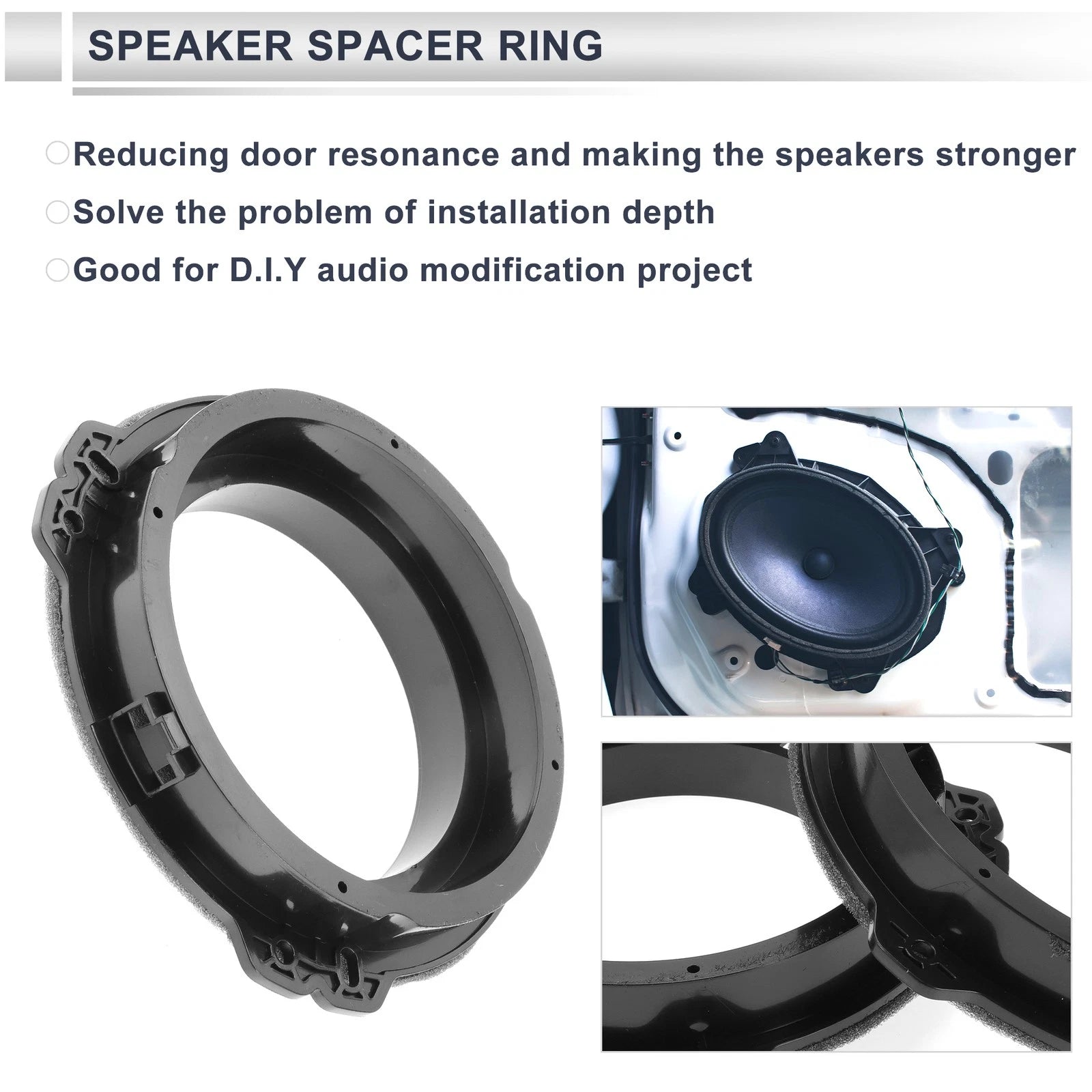 Set of 2 Speaker Spacer Rings for Hyundai 6.5" Tweeter Speakers