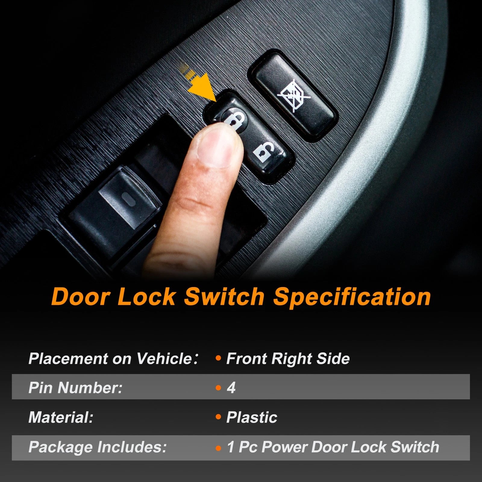 Front Right Door Lock Switch for Audi Q5 (2009–2017) 8RD962108