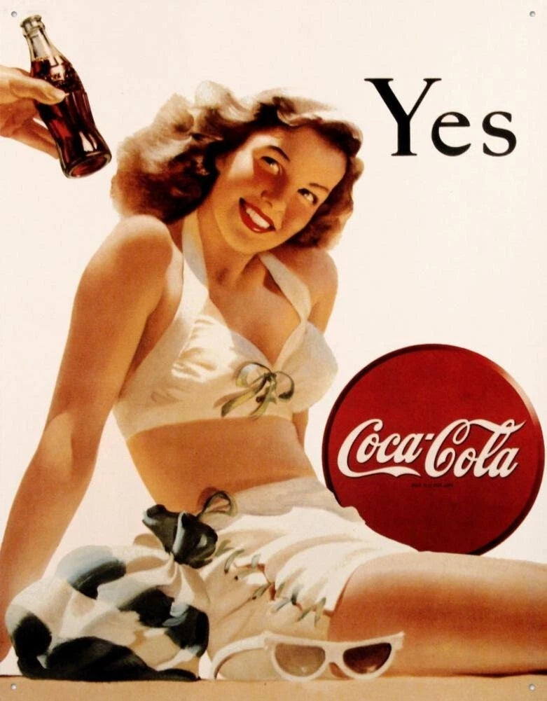 Coca Cola Vintage Tin Metal Sign 1056