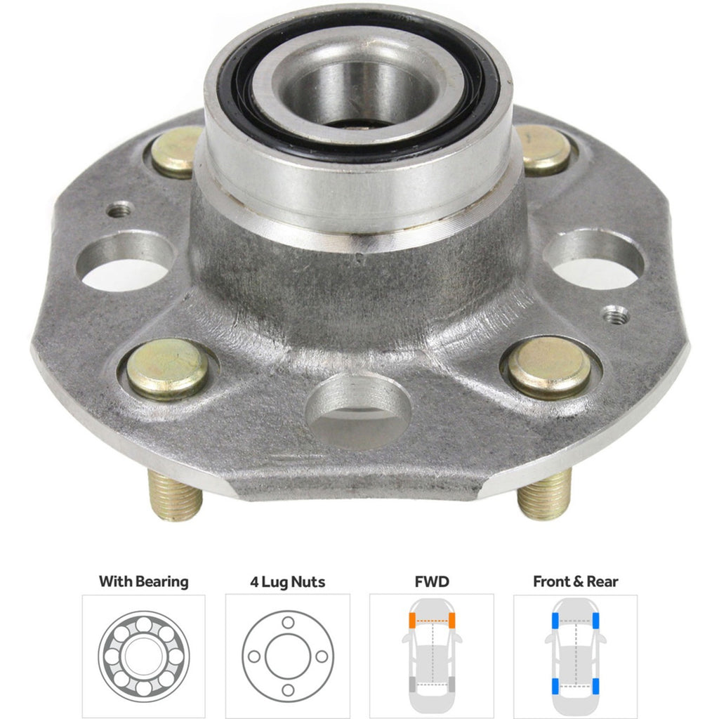Set of 4 Wheel Hubs for Coupe Sedan (Front & Rear)