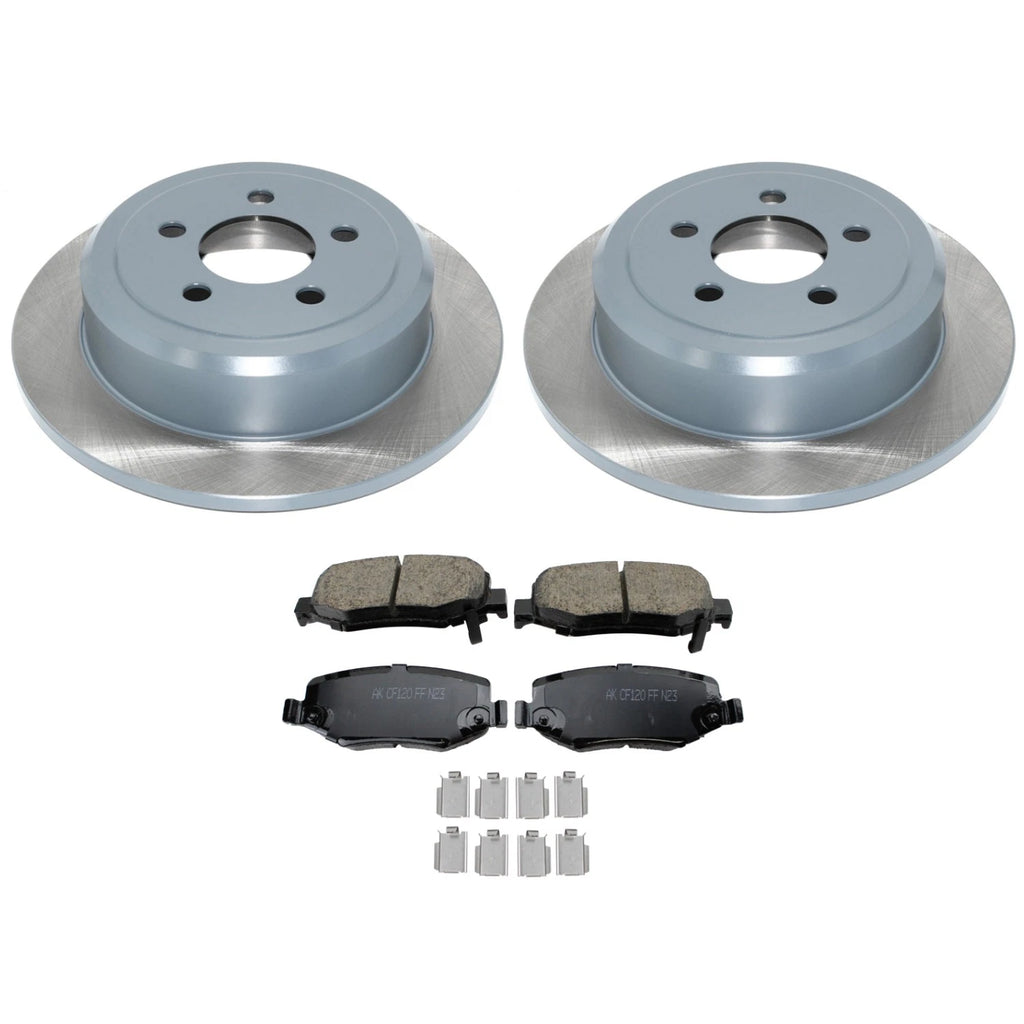 Set of 2 DuraGo Rear Rotors & Akebono ProACT Ceramic Brake Pads for Liberty Nitro (2002–2012)