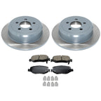 Set of 2 DuraGo Rear Rotors & Akebono ProACT Ceramic Brake Pads for Liberty Nitro (2002–2012)