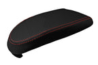 Carbon Fiber Console Lid Armrest Cover for Ford Focus (2000–2007) Red Stitch