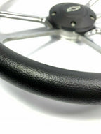 Polished Leather Steering Wheel with Horn for Chevy Models (14 Inch)