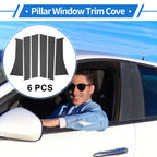 6 Pcs Door Pillar Window Trim for Mitsubishi Xpander (2018–2023) Carbon Fiber