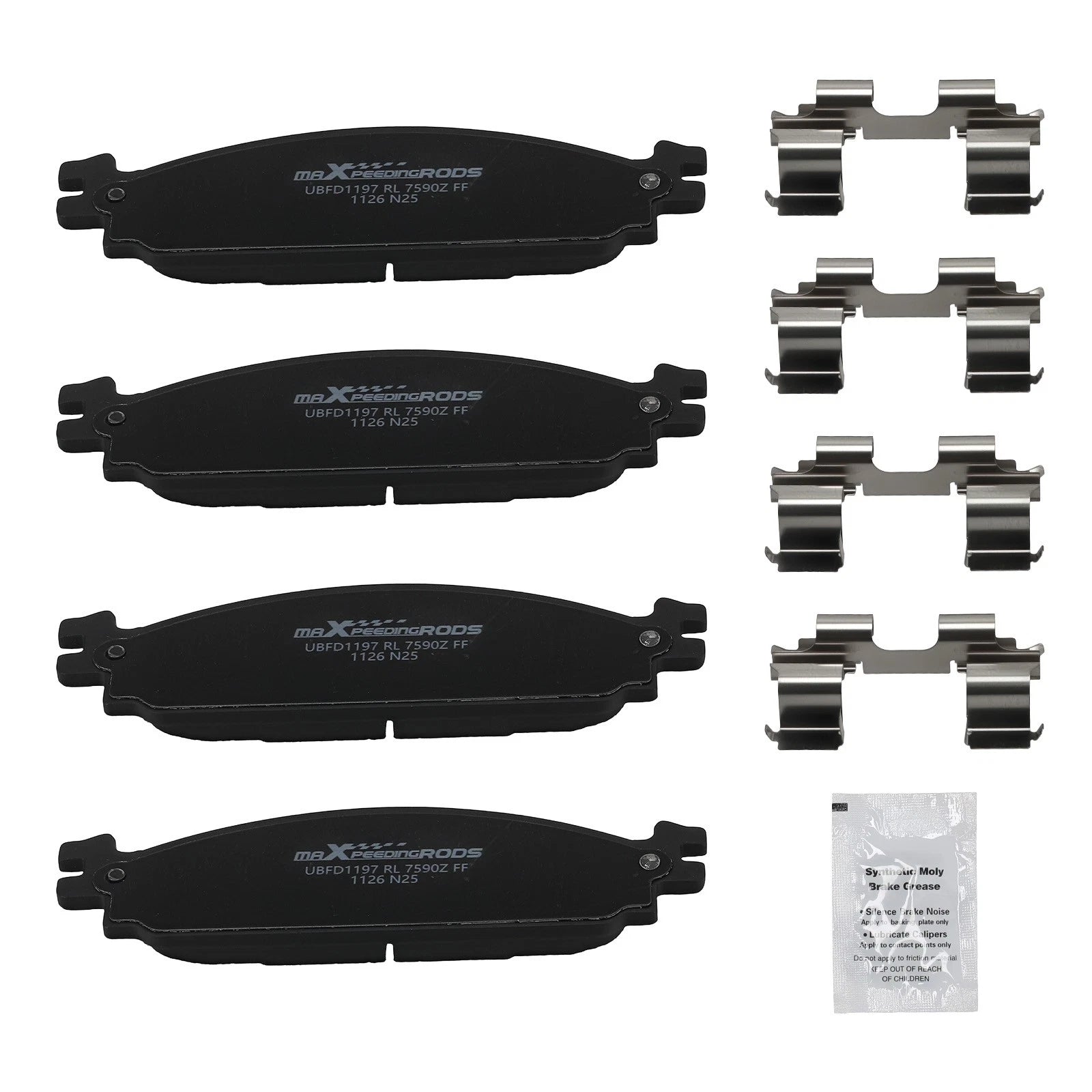 Set of 4 Front Ceramic Brake Pads for Ford Explorer Flex Taurus (2009–2019) D1376