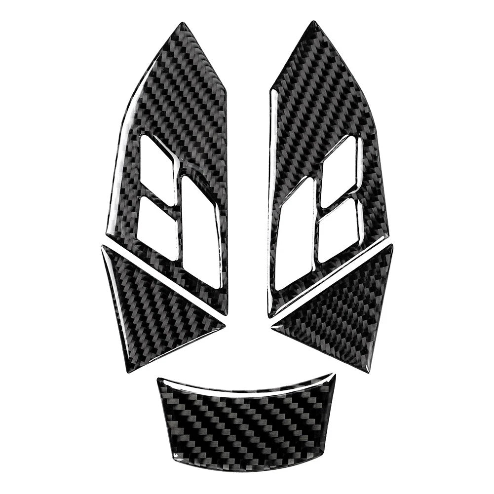 5X Steering Wheel Cover Trim for BMW 5 Series E60 E61 (2003–2010) Carbon Fiber Look