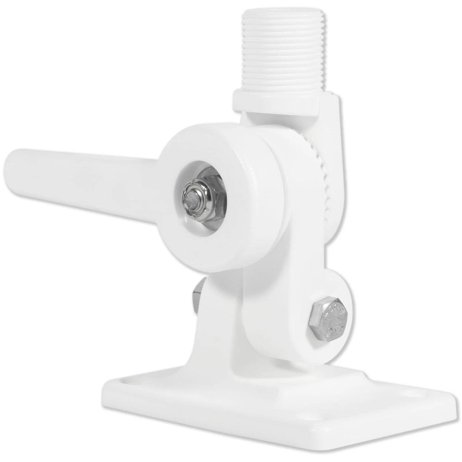 VHF Marine Radio Antenna Mount for Standard Antennas (1") - White Nylon