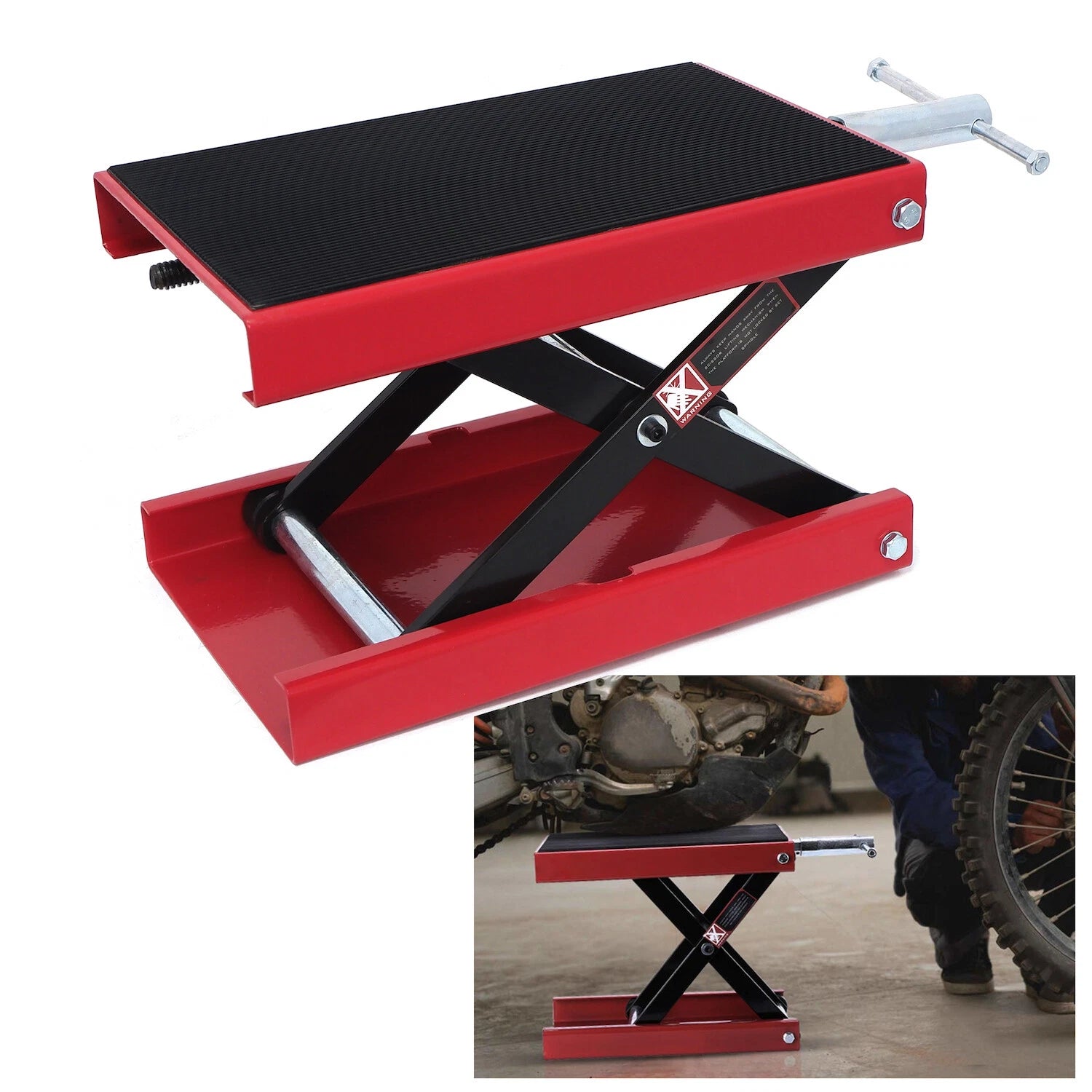 Scissor Lift Jack Hoist Stand for Motorcycle ATV (1100LB, 9" Wide Deck)