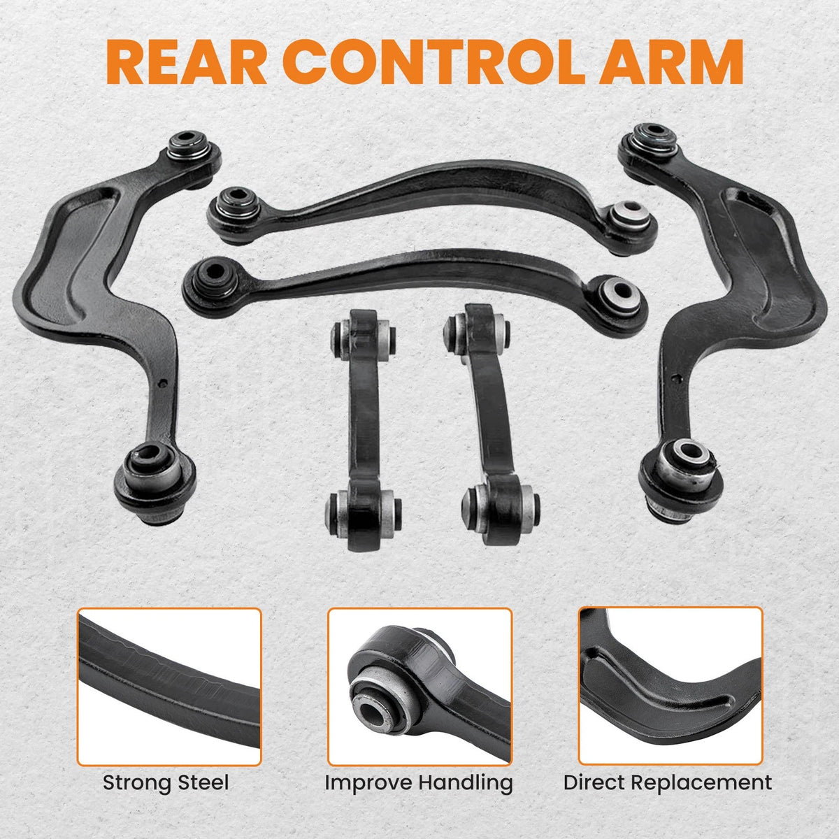 6 Rear Upper Control Arms for Chevy Traverse GMC Acadia (2009–2017)