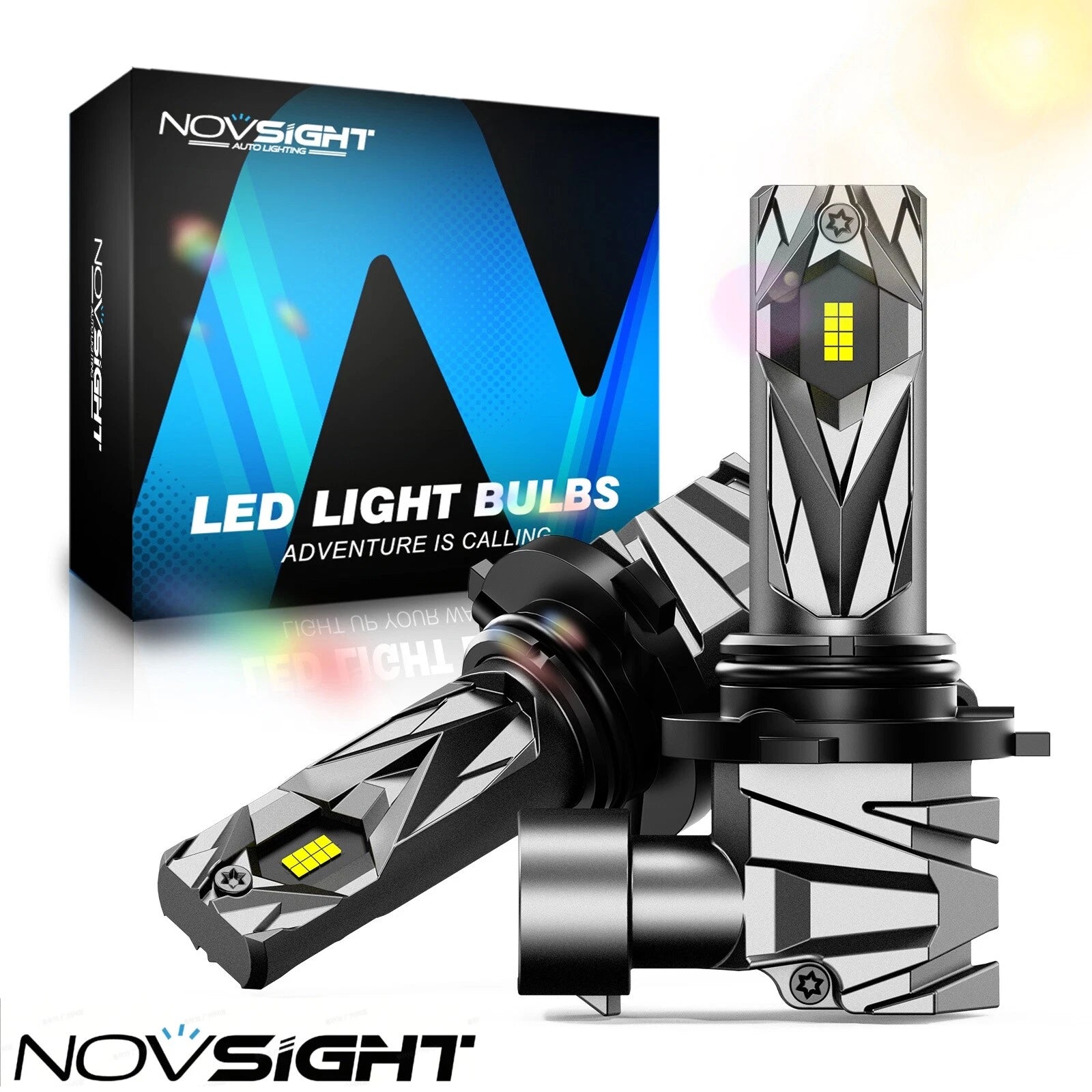2X NOVSIGHT 9006 LED Headlight Bulb for 6500K 16000LM