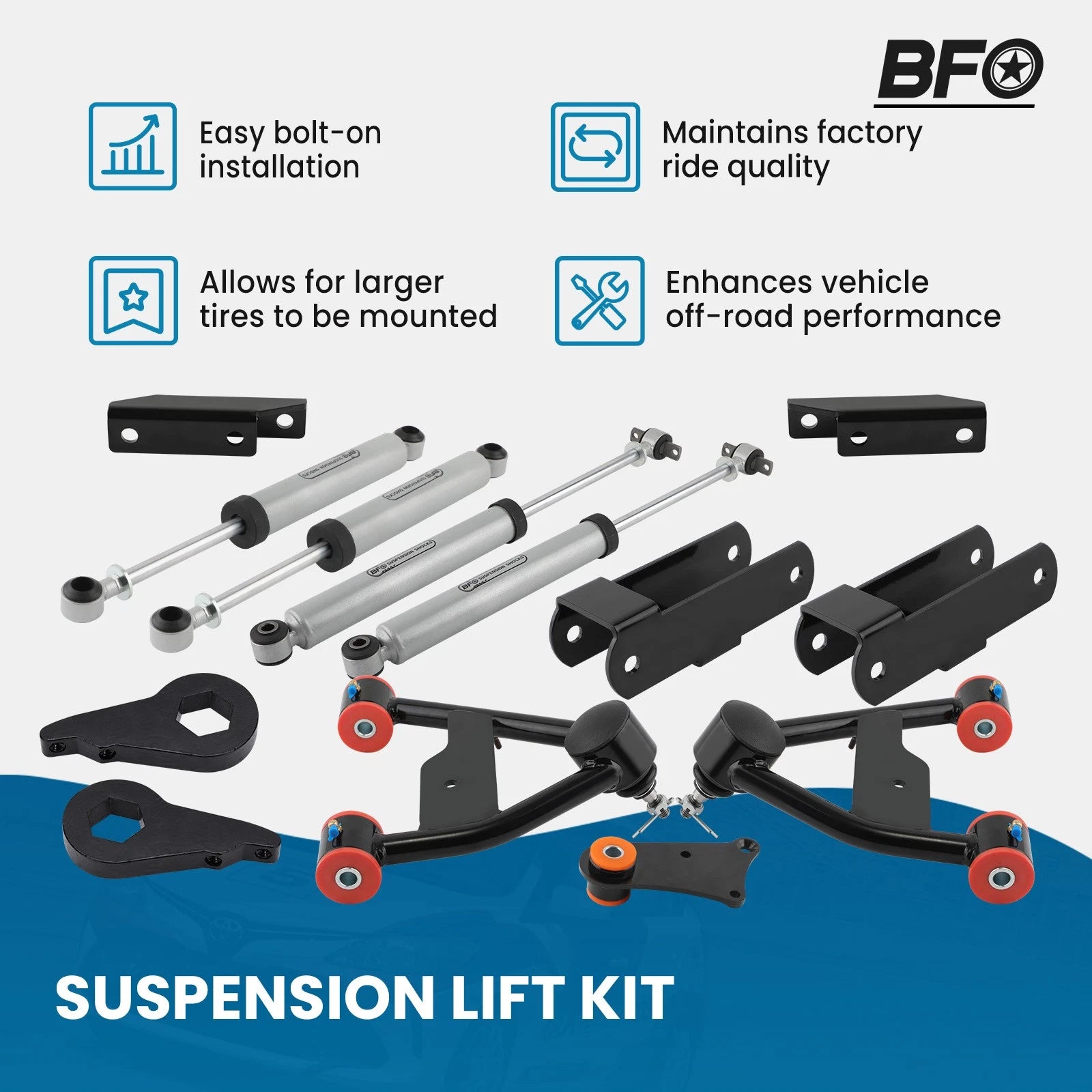 2.5" Lift Kit for Chevy S10 Blazer Pickup 4WD (1982–2005)