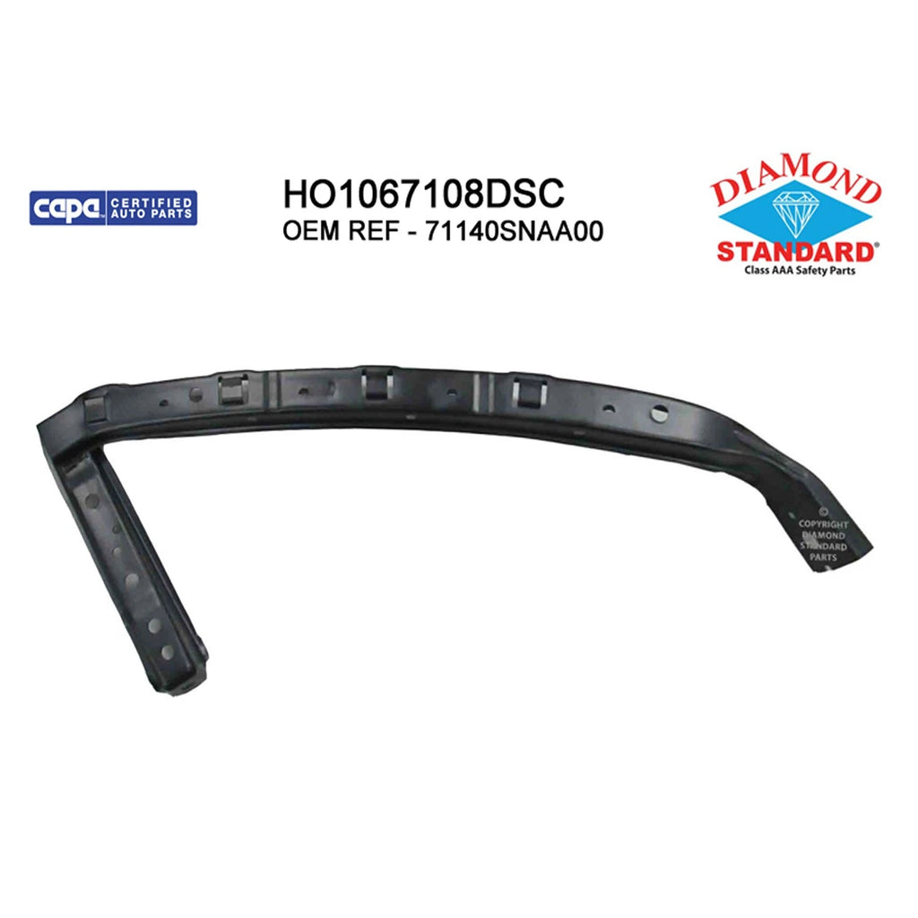 Replacement Steel Front Passenger Side Outer Bumper Cover Support for Honda