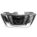 Replacement Black ABS Front Grille w/Chrome Molding for 2017-2018 Nissan Rogue