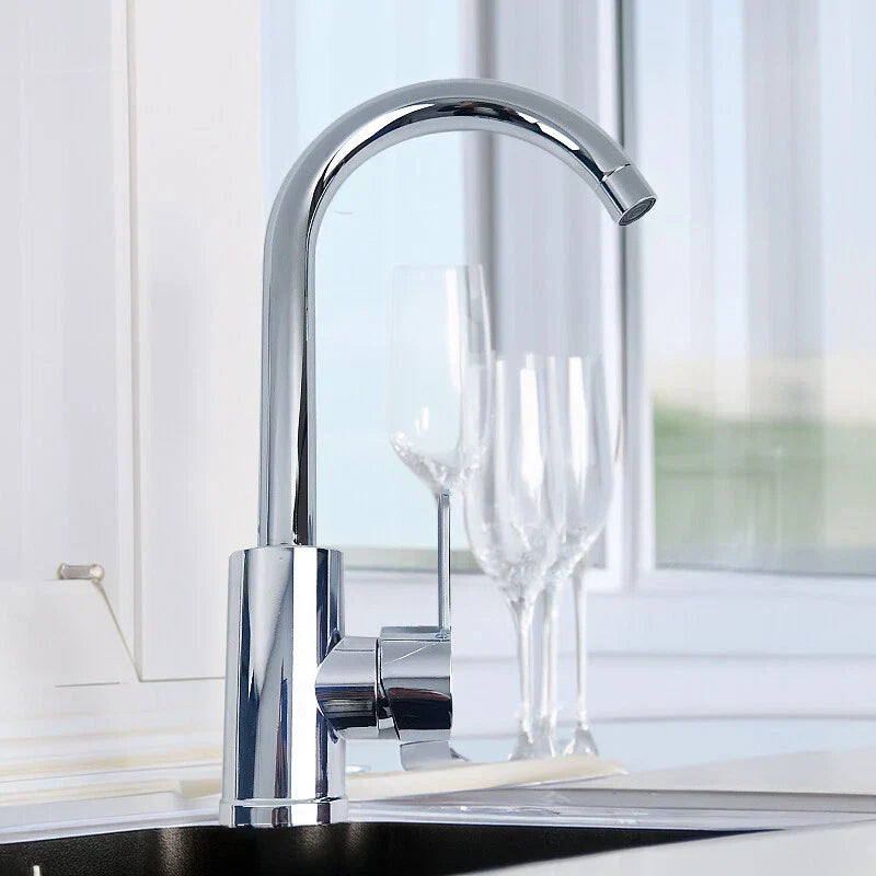 ABS Plastics Kitchen Faucet Sink Mixer Sprayer Single Handle w/Hoses Hot/Cold