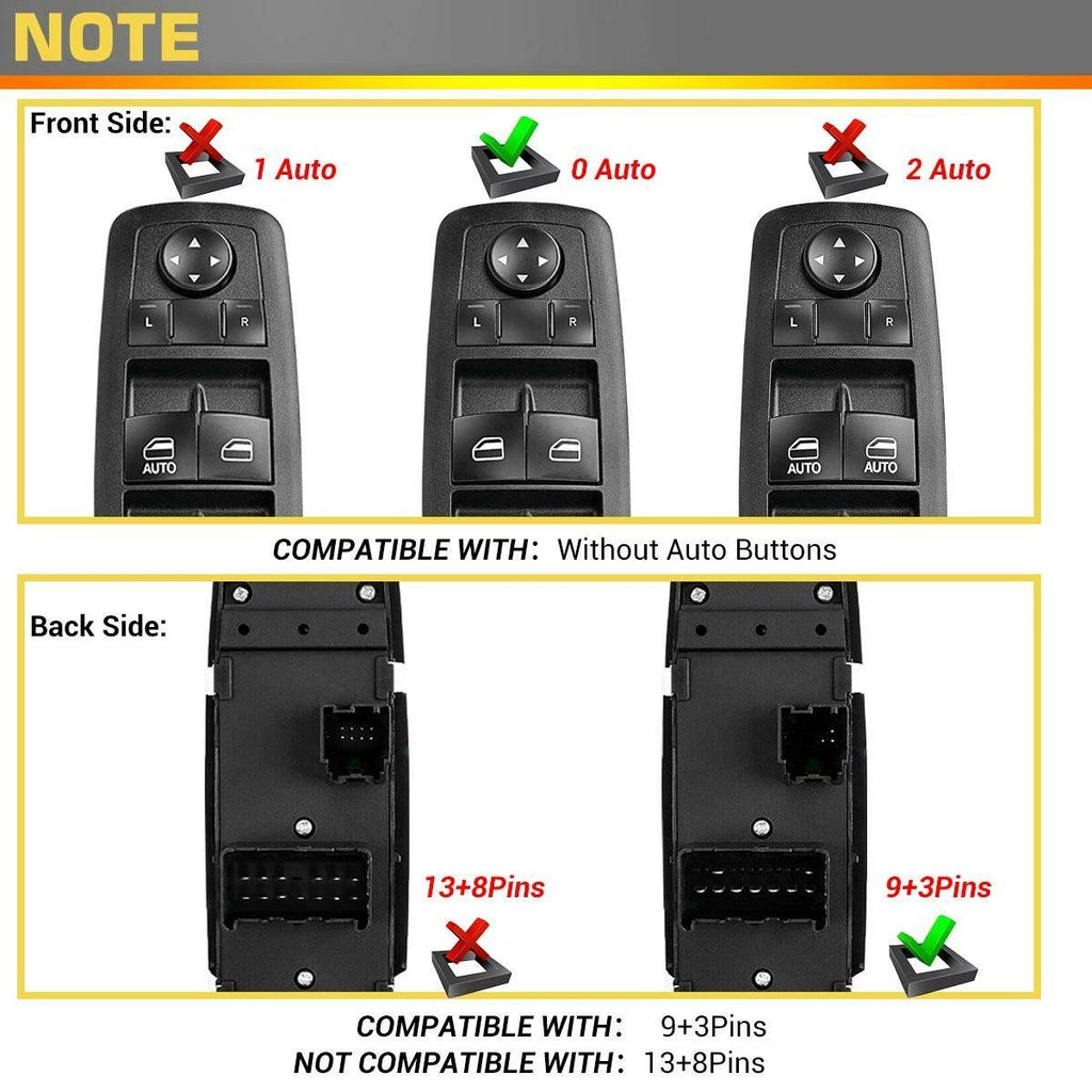 Front Left Power Window Switch for Dodge Grand Caravan (2008-2009)