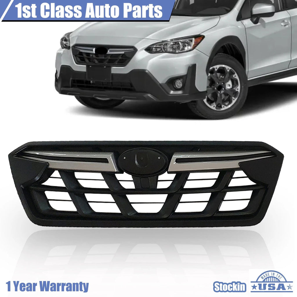 Front Bumper Grille for Subaru Crosstrek (2021–2023) Silver & Black Trim