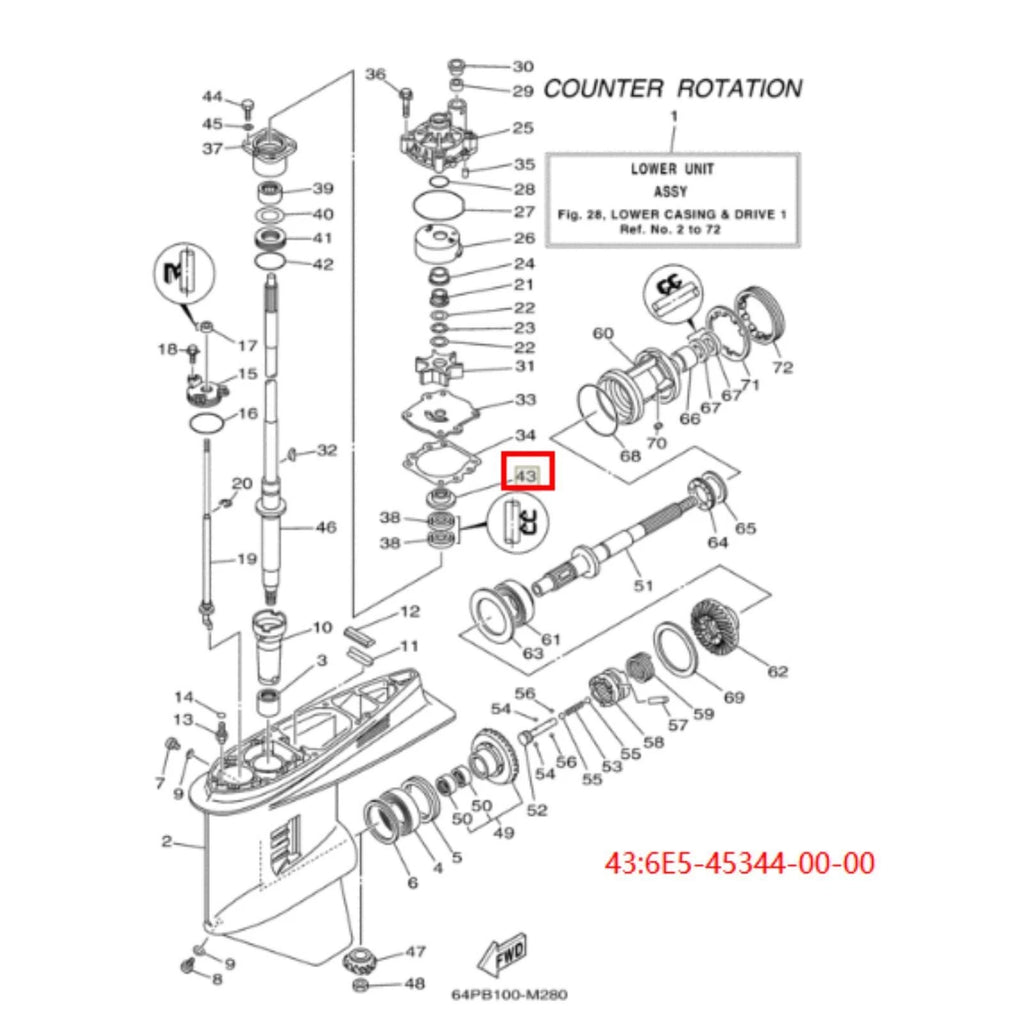 Oil Seal for Yamaha Lower Unit (6E5-45344-00-00)