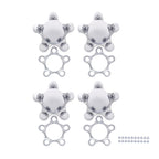 Chrome Metal Hub Caps Set for 5 on 4-1/2" Vintage Wheel Covers (1960–1970)