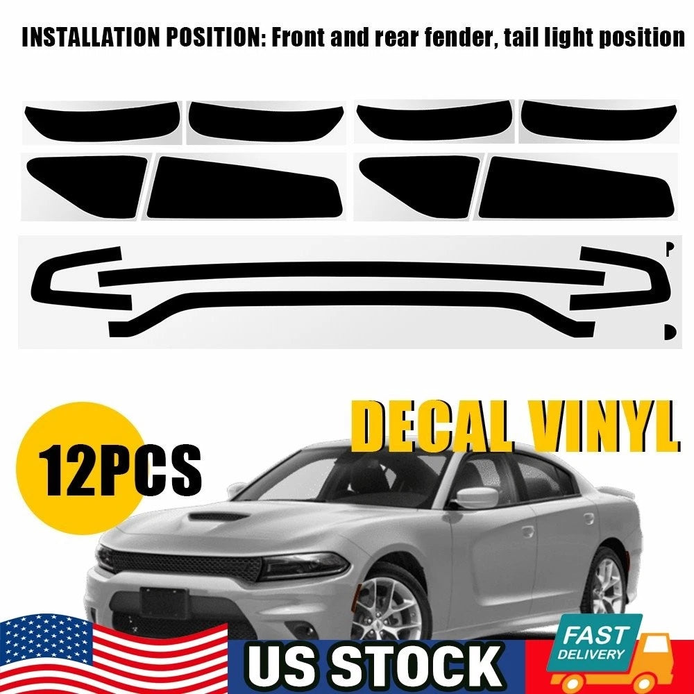 Tail Light & Side Marker PreCut Overlay Vinyl for Dodge Charger (2015–2023)