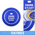 Engine Ignition Button Decal for Hyundai Sonata (2011–2014) Aluminum Alloy Blue