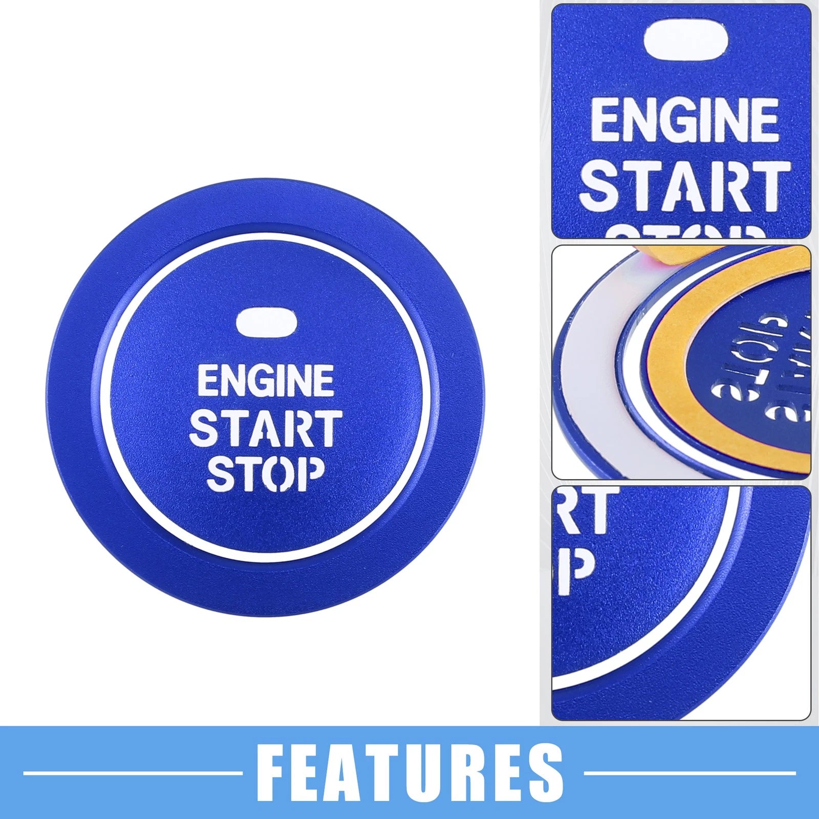Engine Ignition Button Decal for Hyundai Sonata (2011–2014) Aluminum Alloy Blue