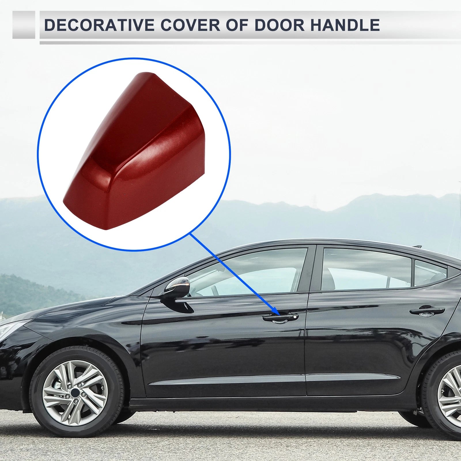 Front Left Door Handle Cover Cap for BMW X1 X2 (2015–2018) No. 51217396541 Red