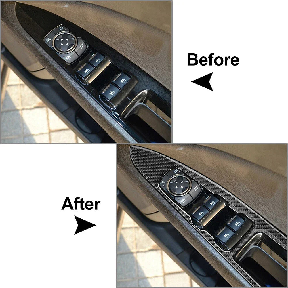 Carbon Fiber Window Lift Panel Switch Cover for Ford Fusion Mondeo (13-17)