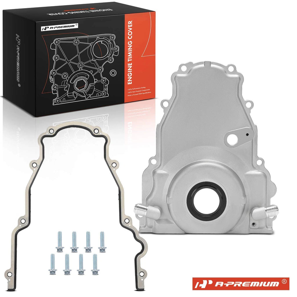 Engine Timing Cover with Turbo Oil Drain Fitting for Chevy GMC 