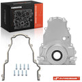 Engine Timing Cover with Turbo Oil Drain Fitting for Chevy GMC 