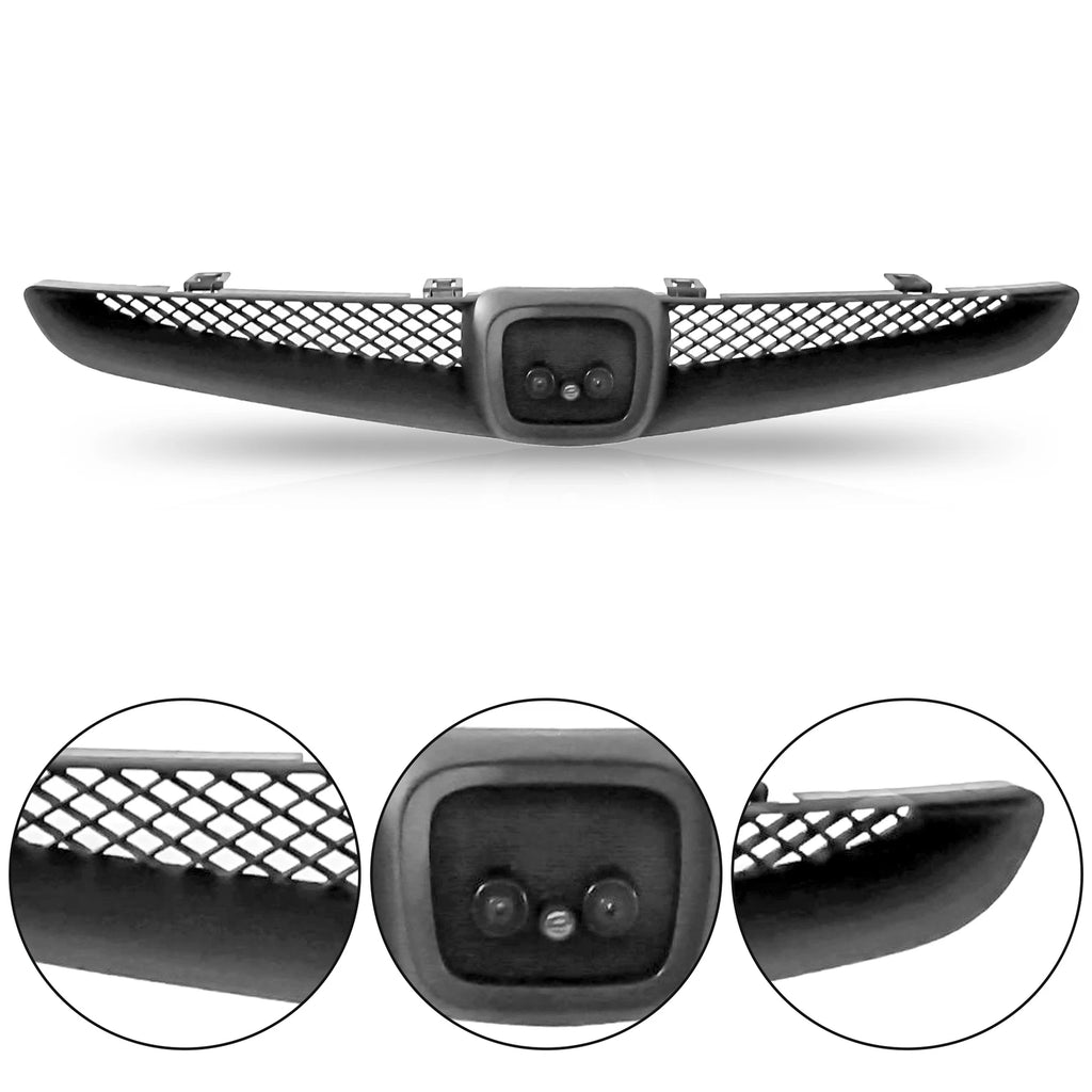 Front Grille for Honda Fit (2007-2008) Black Plastic