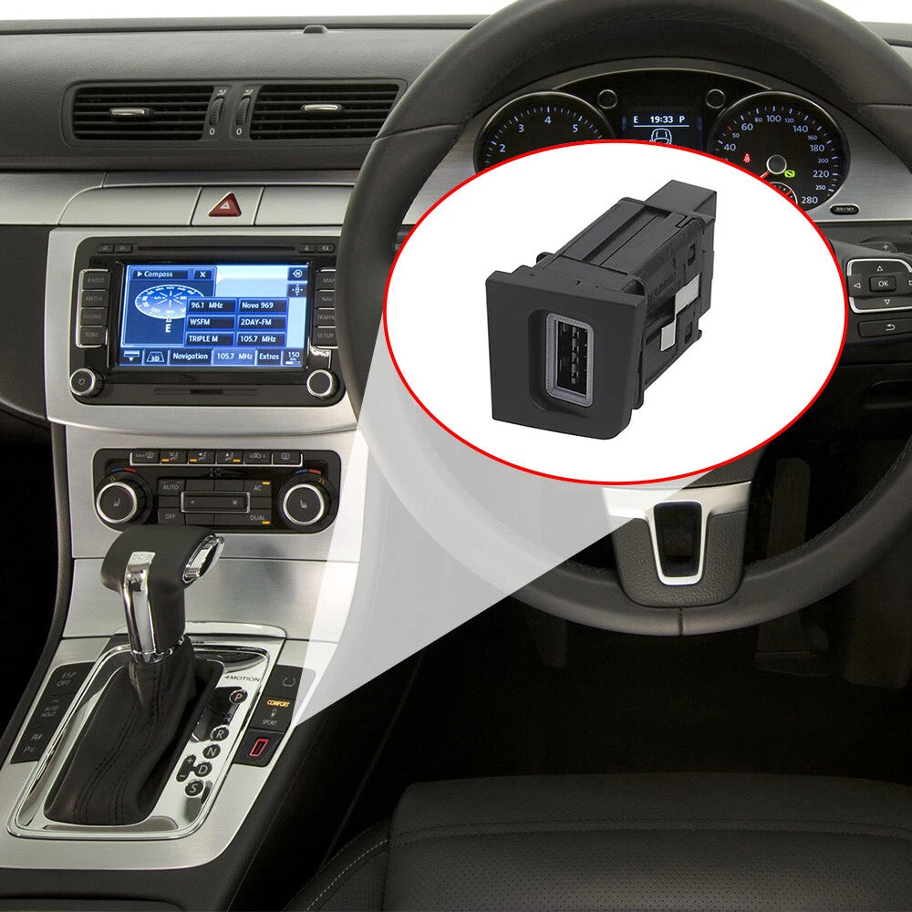 USB-A QC3.0 Charger Switch Button Socket for Volkswagen Passat CC (2011)