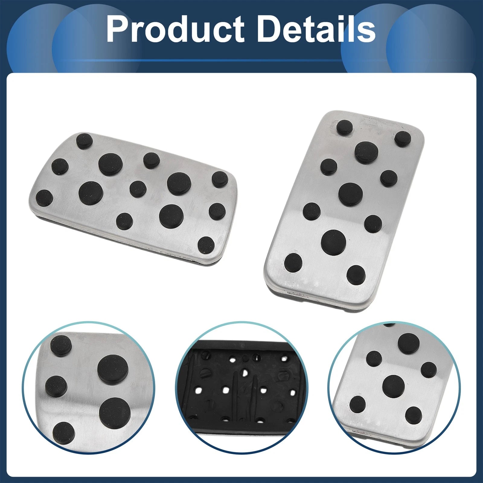 Set of 1 Automatic Footrest Pedals Cover for Subaru Legacy (2015–2019) Silver Tone