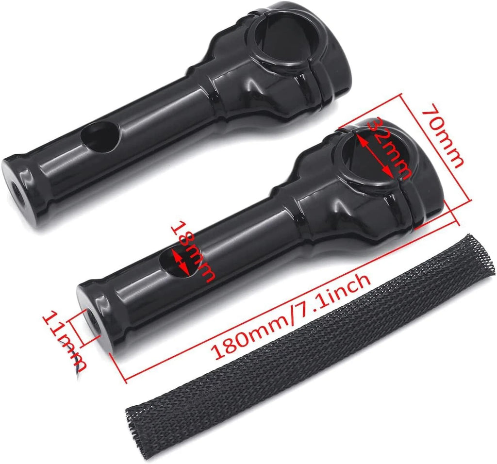 Black 6" Risers 1.25" Handlebar Top Clamps for Harley Softail (2018–2023)