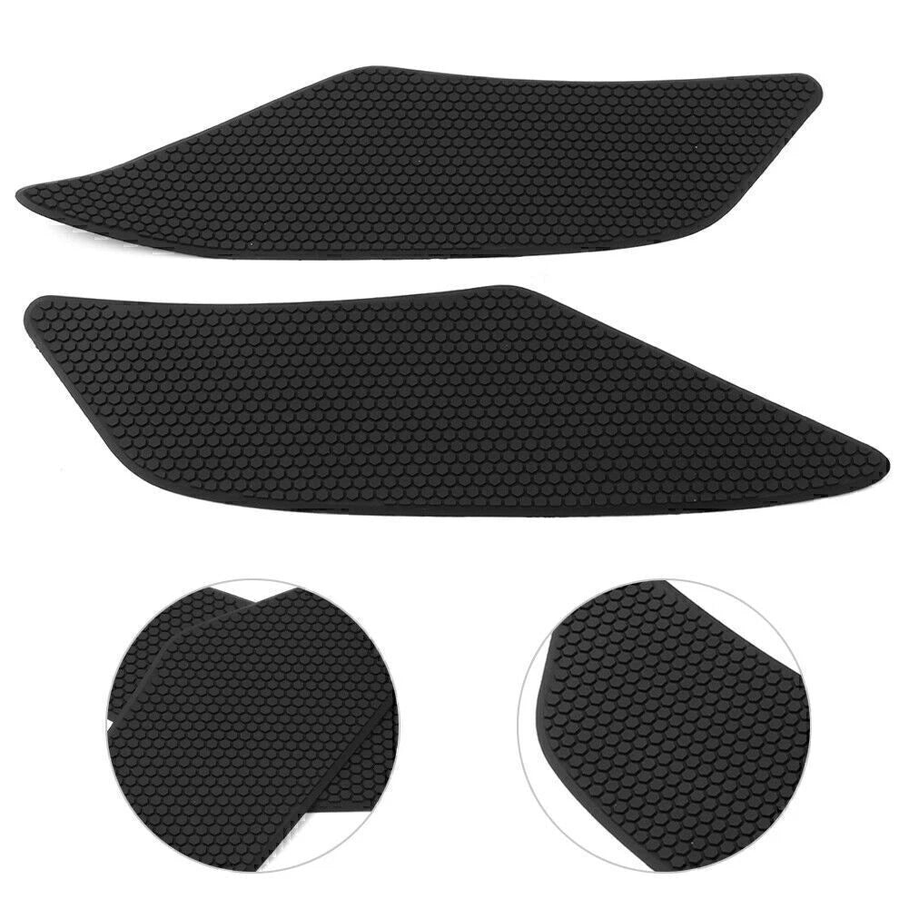 2X Black Side Tank Traction Grip Pads for Yamaha YZF R6 (2017–2020)