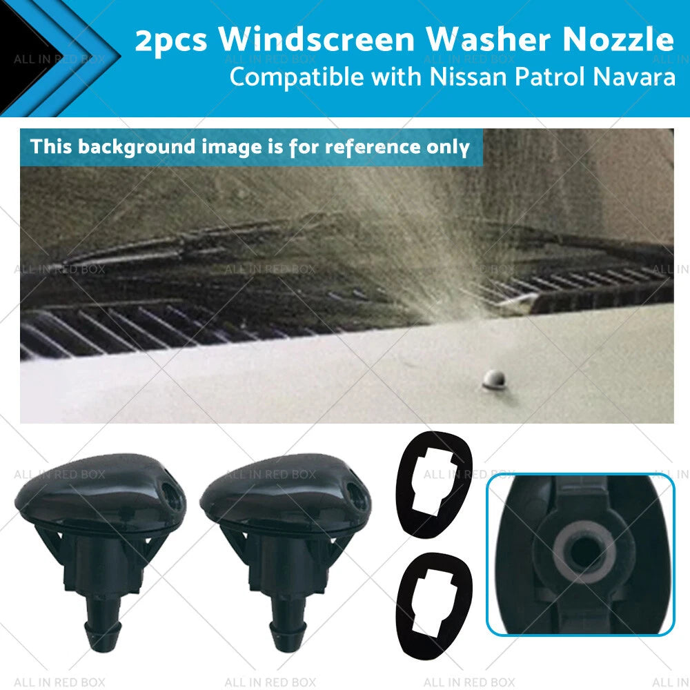 2X Windscreen Spray Washer Jet Nozzle for Nissan Patrol GU Y61, Navara