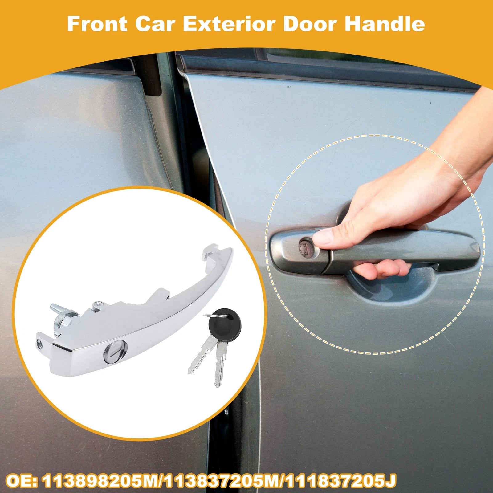 Front Door Handle No. 113898205M for Volkswagen Karmann Ghia (1961–1974)
