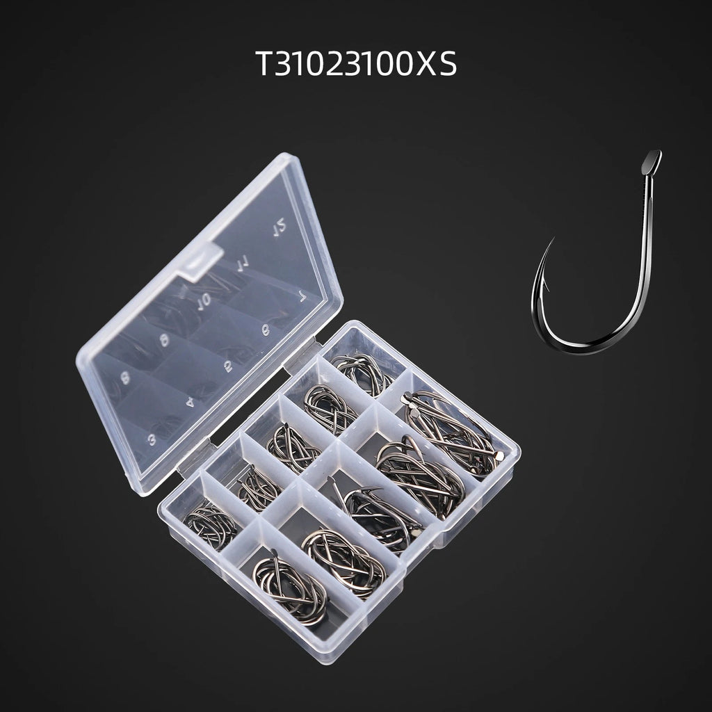 100pcs Isome Long Shank Barbed Fishing Hooks for Freshwater Use