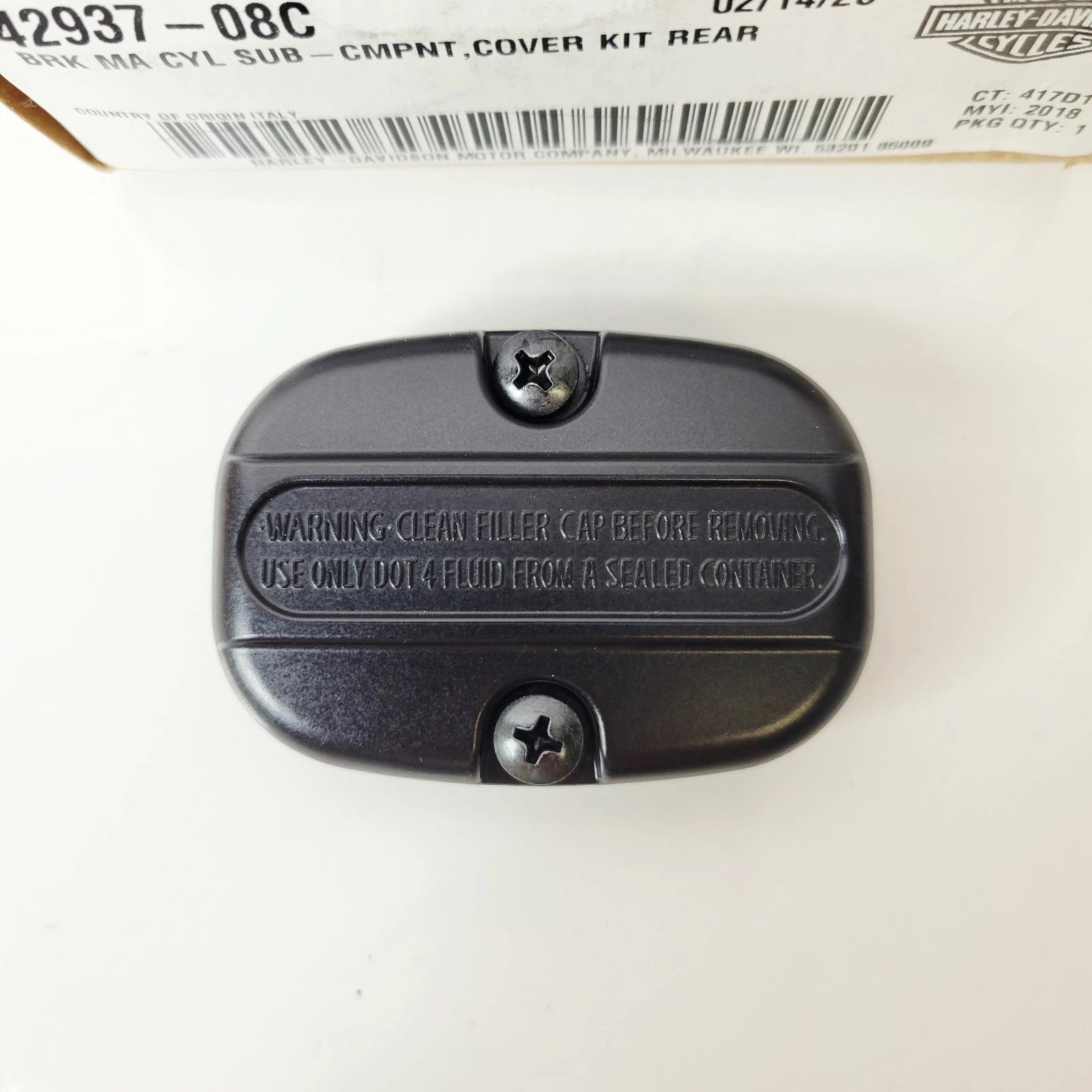 Rear Brake Master Cylinder Cover Kit for Harley-Davidson (42937-08C)