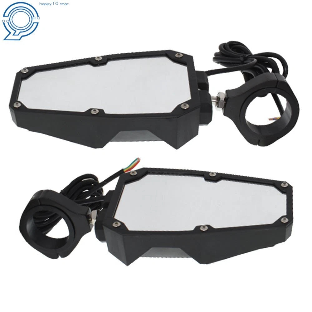 UTV Rear View Side Mirrors with LED Lights for Polaris RZR