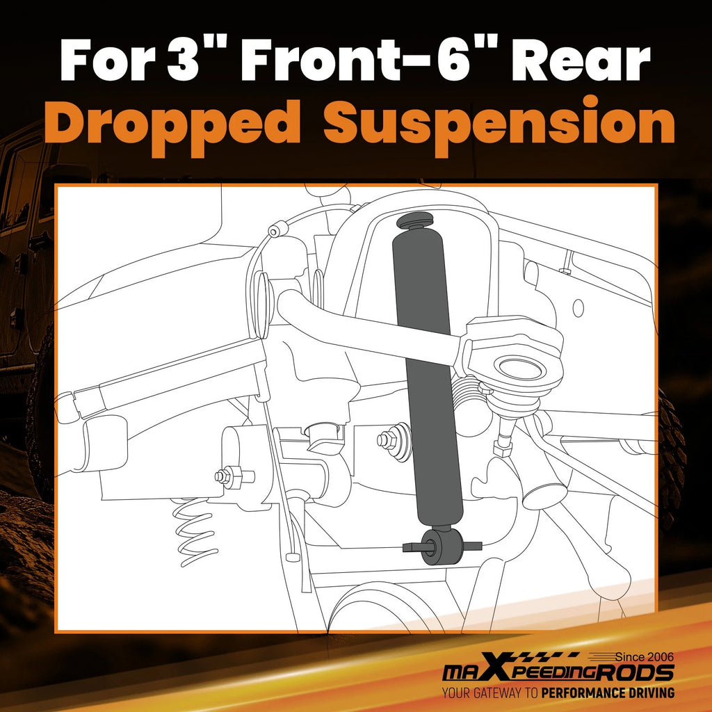 Complete Lowering Shocks Set for Ford F-150 2WD (1997–2004) 3" Front 6" Rear Drop