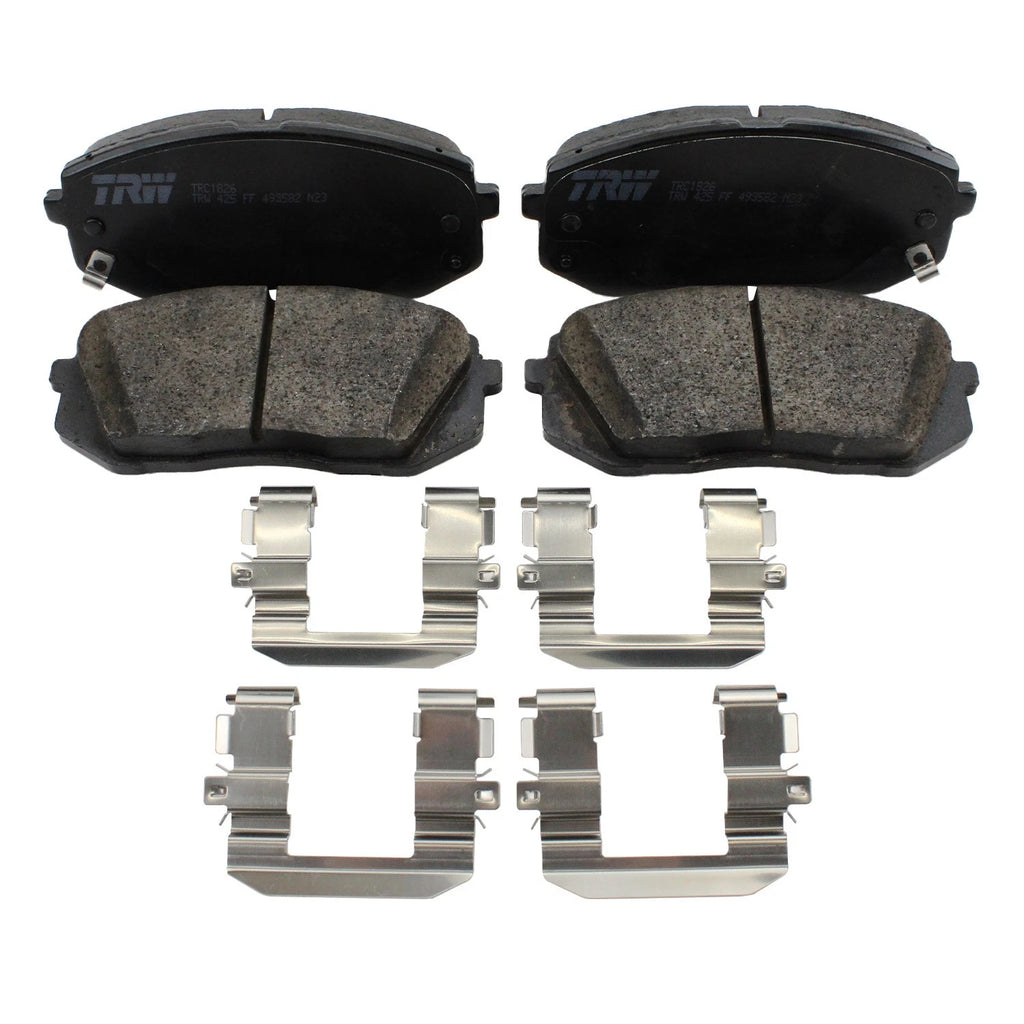 Set of 4 DuraGo Front Rotors & TRW Pro Ceramic Brake Pads for Optima Sonata