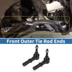 2X Front Outer Tie Rod End Links for Dodge Ram 1500, 2500 