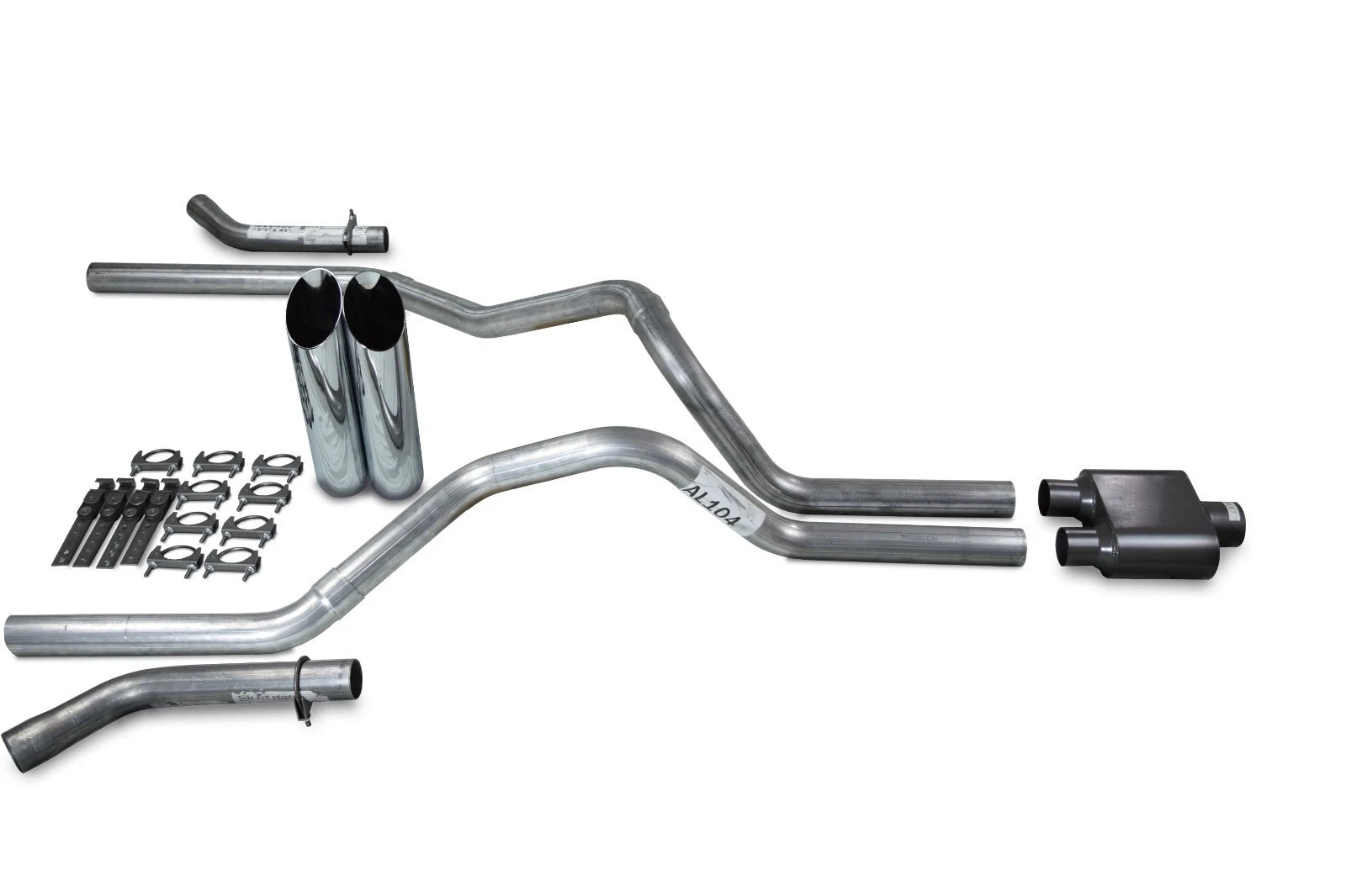 2.5" Dual Exhaust Kit for Dodge Ram 1500 (1994–2003) 1 Chamber Slash Tips
