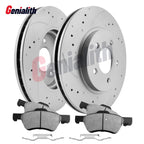 Front Drilled Rotors + Brake Pads for Ford Escape Mazda Tribute Mercury Mariner (2001–2012)