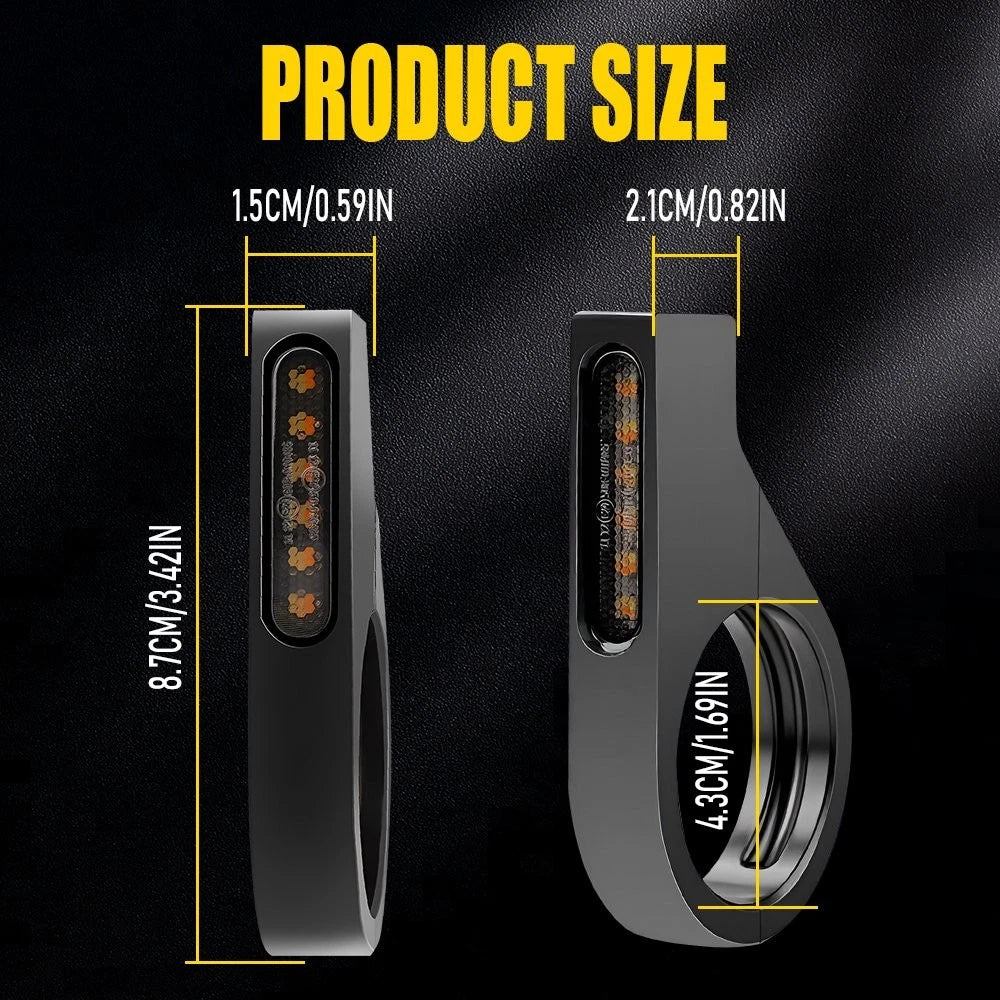 2X Amber LED White DRL Turn Signal Light Indicator for Motorcycle (39mm)