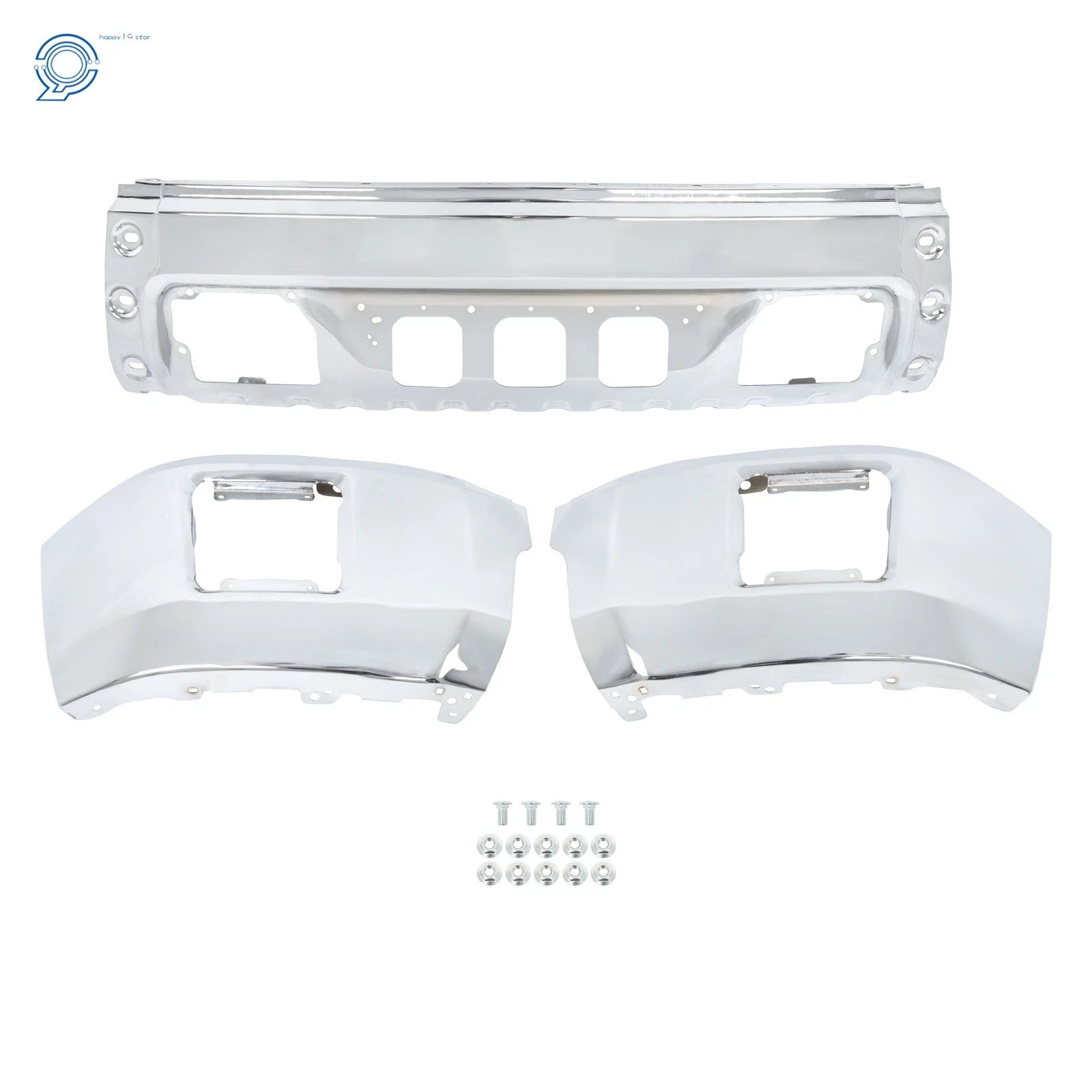 Chrome Front Bumper with Fog Light Hole for GMC Sierra 1500 (2014–2015)