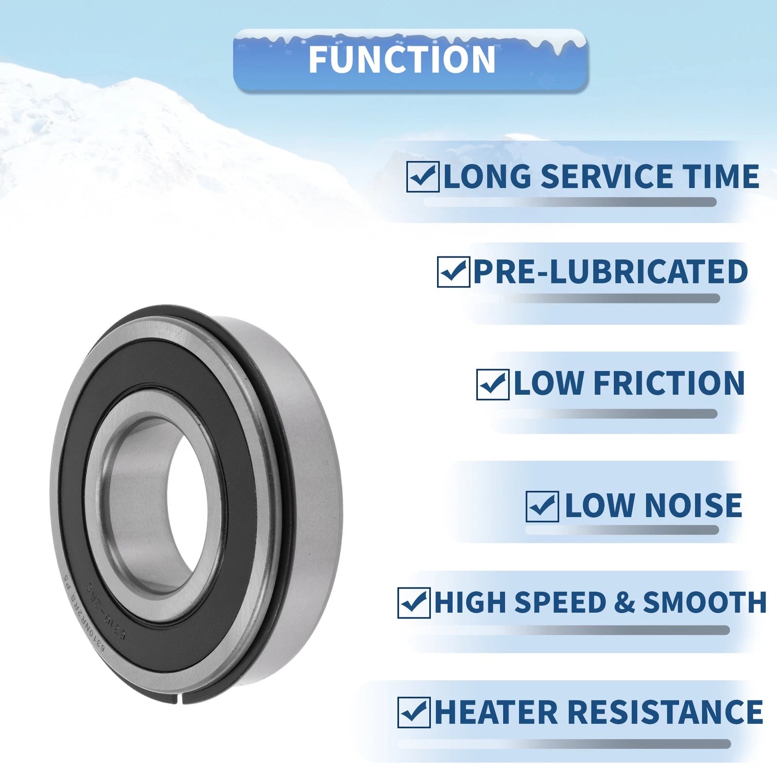 Deep Groove Ball Bearing 6310NR2RS for Scooter Skateboard (50x110x27mm)