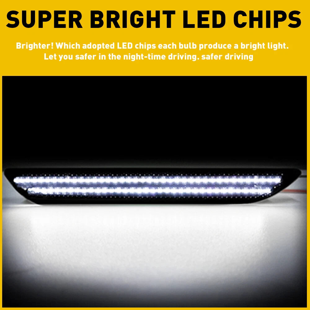 Smoked Lens LED Rear Bumper Side Marker Lights for Ford Mustang (2015–2022)